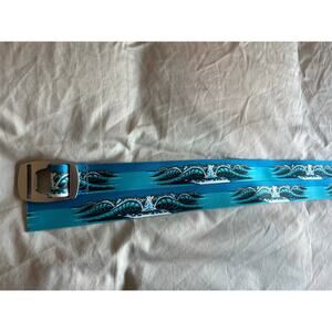 Adult croakies belt with bottle opener waves 52" long webbing artisian NWOT